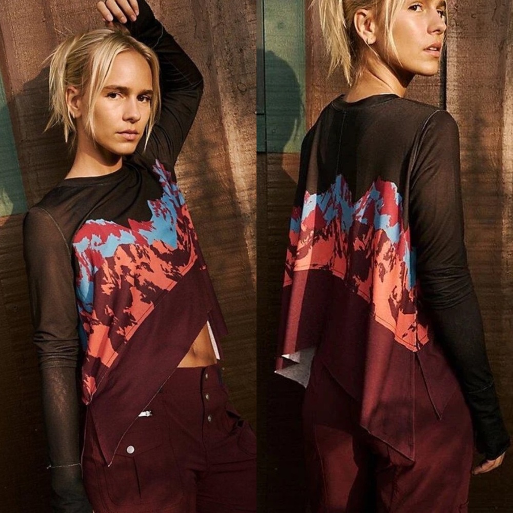 Free People Tempo Printed Long Sleeve Tee